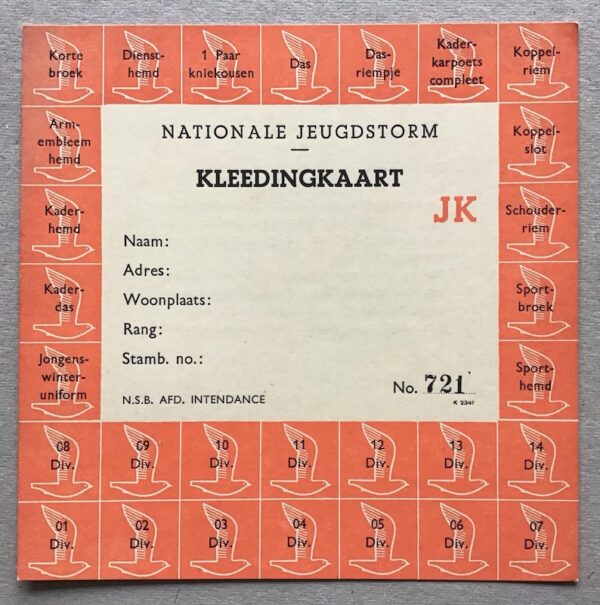 Orange Clothing Card for Boys Cadre - Image 2