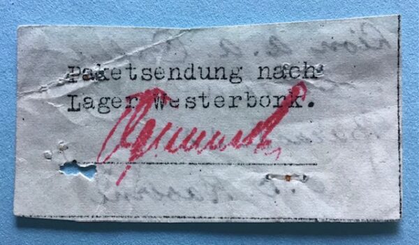 Westerbork, Receipt of Admission - Image 2