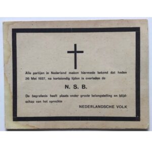 NSB Mourning Card 1937