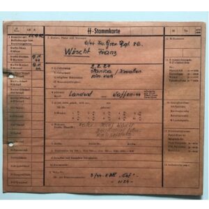 SS Stammkarte Mauthausen