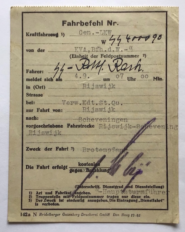SS Fahrbefehl - Bread Transport - Image 2