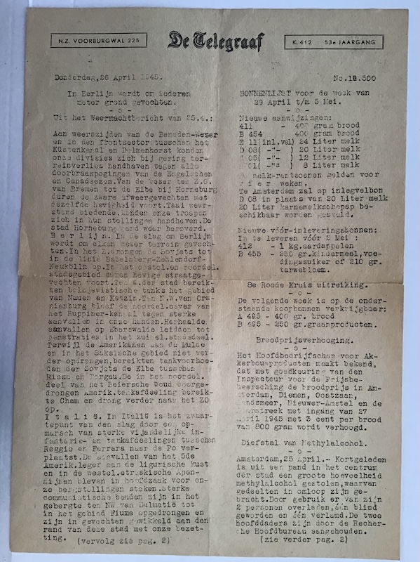 De Telegraaf, April '45, Nr. ?? - Image 2
