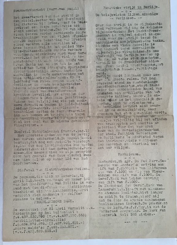 De Telegraaf, April '45, Nr. ?? - Image 5