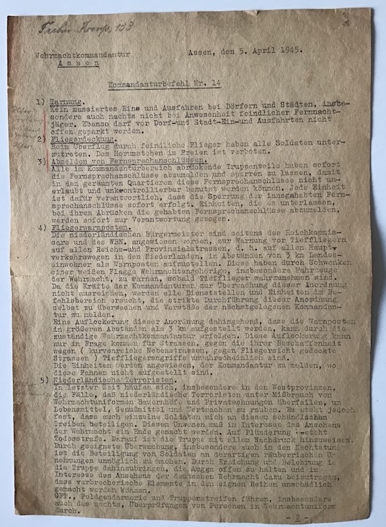 Kommandaturbefehl, Assen - Image 2