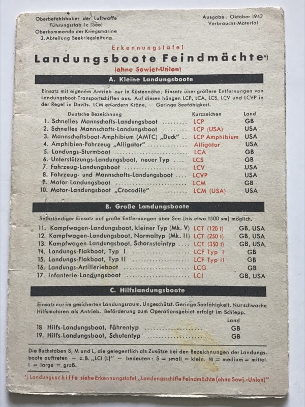 Kriegsmarine Landing Craft Chart - Image 2