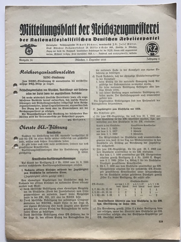 RZM Mitteilungsblatt 1935 No. 31 - Image 2
