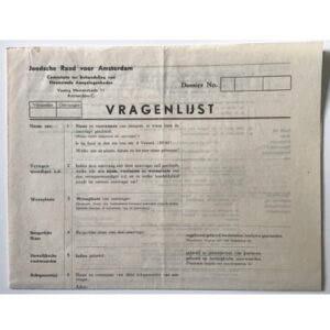 Joodsche Raad Financial Questionnaire