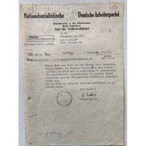 NSDAP Letter Arnhem
