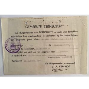 Request to Cross Border to Antwerp